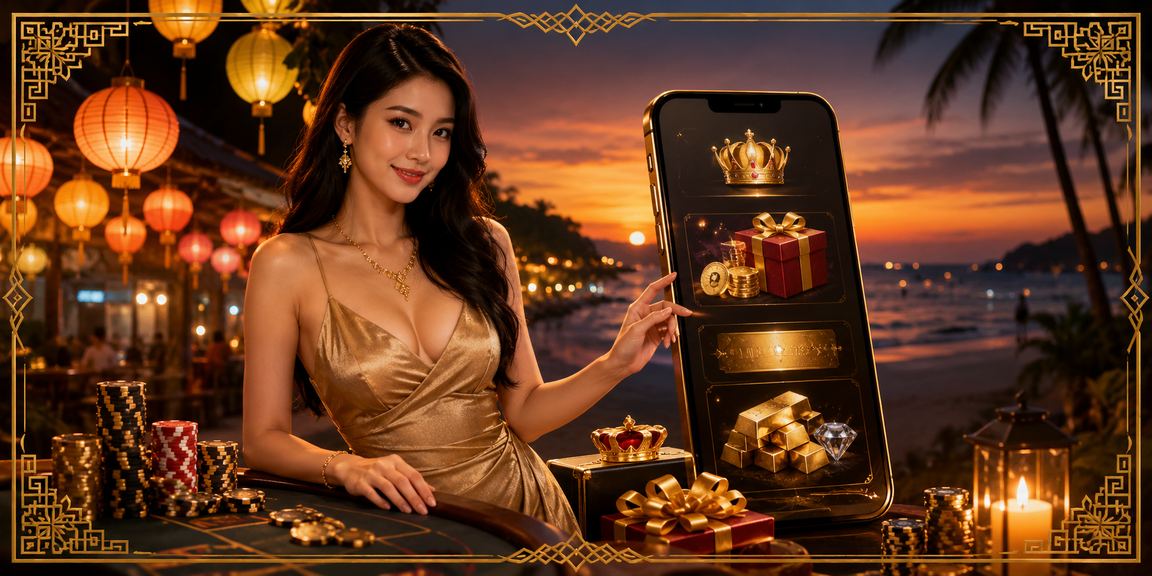 Đêm Phú Quốc rực rỡ ánh đèn với người chơi VIP tham gia slot jackpot trên di động tại bongvip25